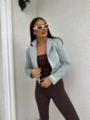 Marynarka dresowa SLIM - szałwiowa