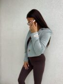 Marynarka dresowa SLIM - szałwiowa