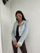 Marynarka dresowa SLIM - szałwiowa