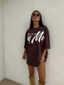 Tuniko sukienka t-shirt COLA - czekoladowa