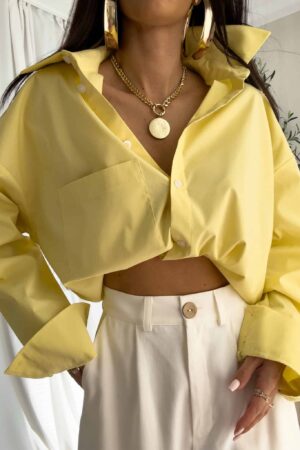 Koszula OVER SPRING POCKET – cytrynowa