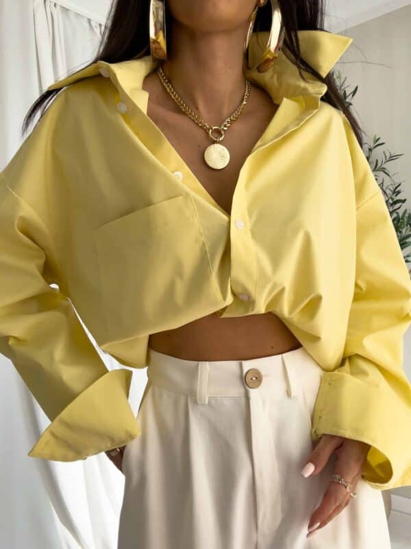 Koszula OVER SPRING POCKET – cytrynowa