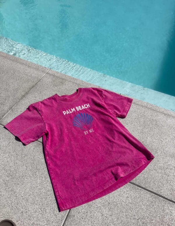 Dekatyzowany t-shirt SHELL - różowy Dekatyzowany t-shirt SHELL - różowy