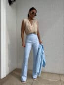 Spodnie DZWONY - błękitne