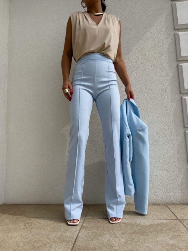 Spodnie DZWONY - błękitne