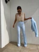 Spodnie DZWONY - błękitne