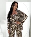 Komplet LAURENT print zebra – czekoladowa