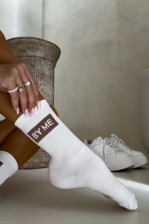 Skarpetki GUESSY – biało-beżowe