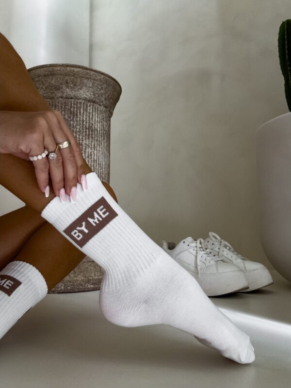 Skarpetki GUESSY – biało-beżowe