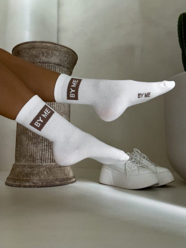 Skarpetki GUESSY – biało-beżowe