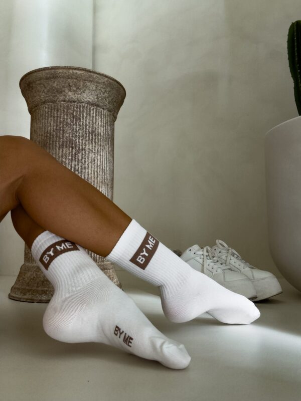 Skarpetki GUESSY – biało-beżowe