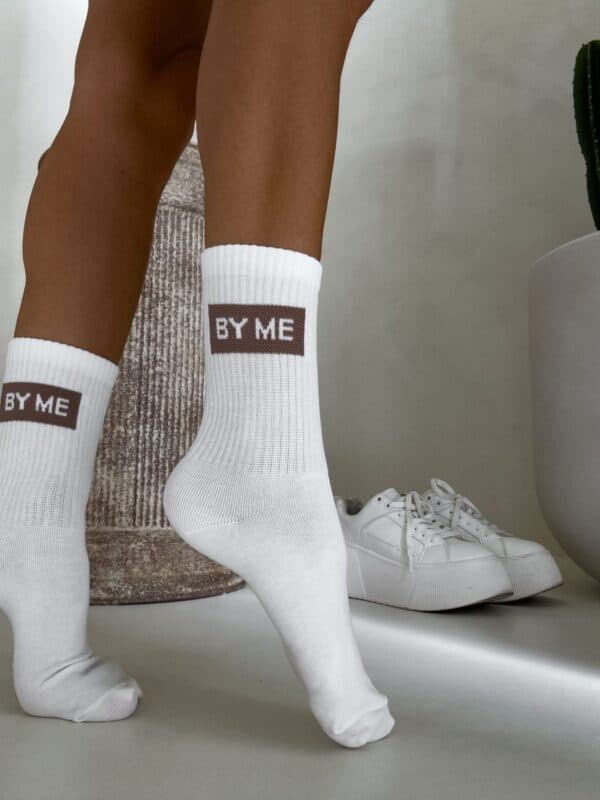 Skarpetki GUESSY – biało-beżowe