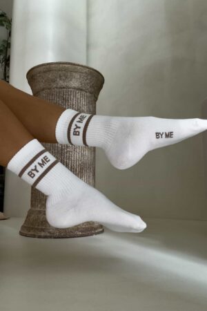 Skarpetki LOGO – ecru-beżowe