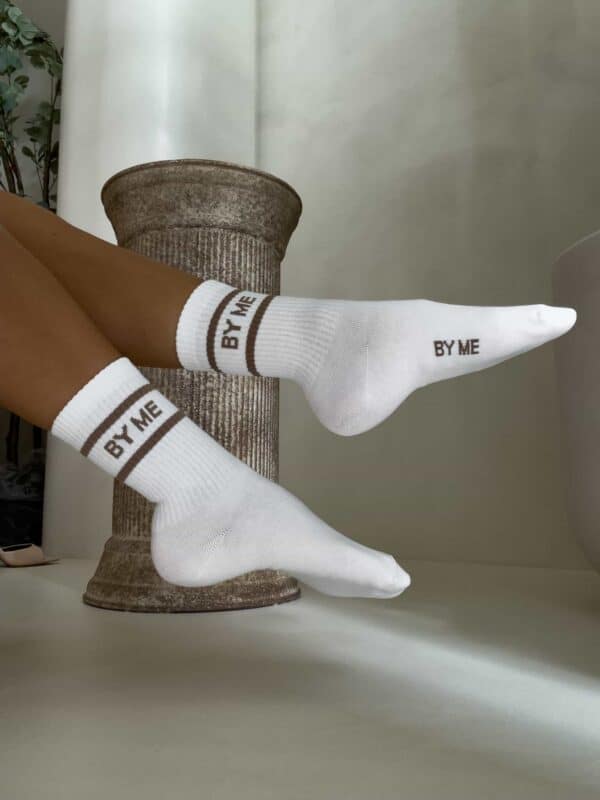 Skarpetki LOGO – ecru-beżowe