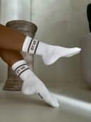 Skarpetki LOGO – ecru-beżowe