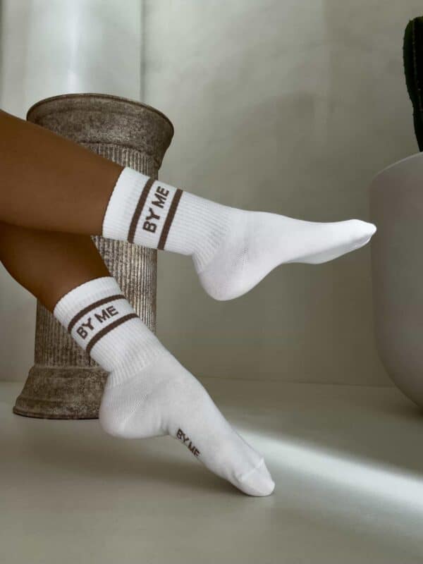 Skarpetki LOGO – ecru-beżowe