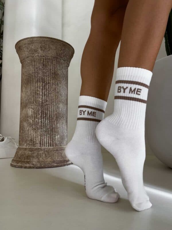 Skarpetki LOGO – ecru-beżowe