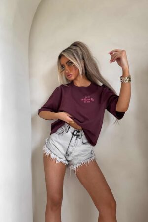 T-shirt ESSENTIAL – bordowy