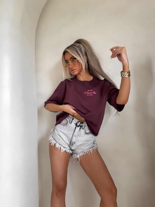 T-shirt ESSENTIAL – bordowy