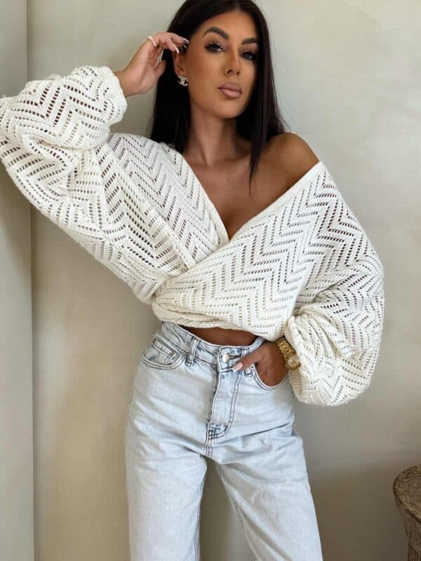 Kimono AŻUROWE jodełka - ecru Kimono AŻUROWE jodełka - ecru