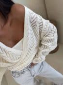 Kimono AŻUROWE jodełka - ecru