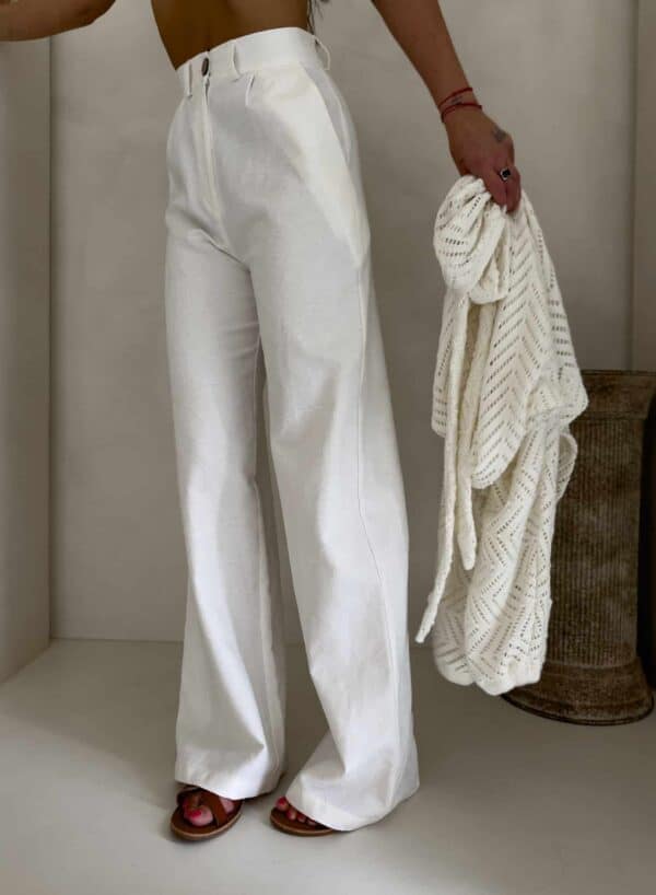 Spodnie SIMPLE bawełna - ecru Spodnie SIMPLE bawełna - ecru