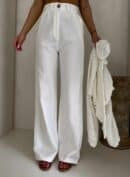 Spodnie SIMPLE bawełna - ecru Spodnie SIMPLE bawełna - ecru