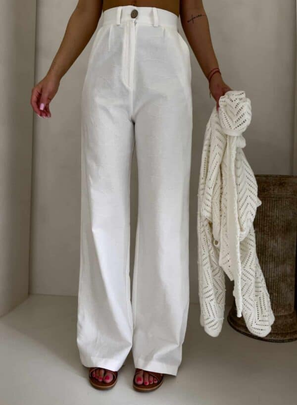 Spodnie SIMPLE bawełna - ecru Spodnie SIMPLE bawełna - ecru