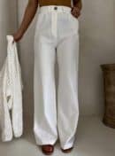 Spodnie SIMPLE bawełna - ecru Spodnie SIMPLE bawełna - ecru