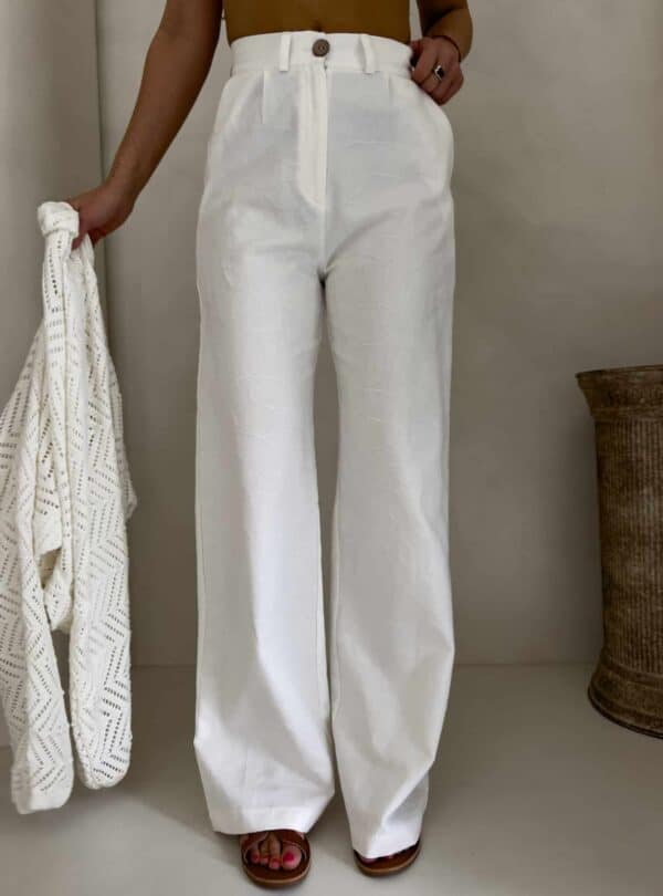 Spodnie SIMPLE bawełna - ecru Spodnie SIMPLE bawełna - ecru