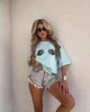 T-shirt MUSSELS - błękitny