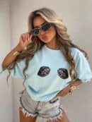 T-shirt MUSSELS - błękitny