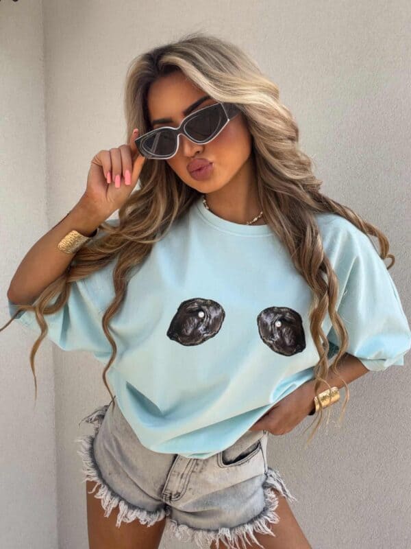 T-shirt MUSSELS - błękitny