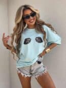 T-shirt MUSSELS - błękitny