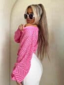 Kimono AŻUROWE jodełka - barbi róż Kimono AŻUROWE jodełka - barbi róż