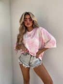 Bluzka MARMARIS print panterka - szaro-różowa