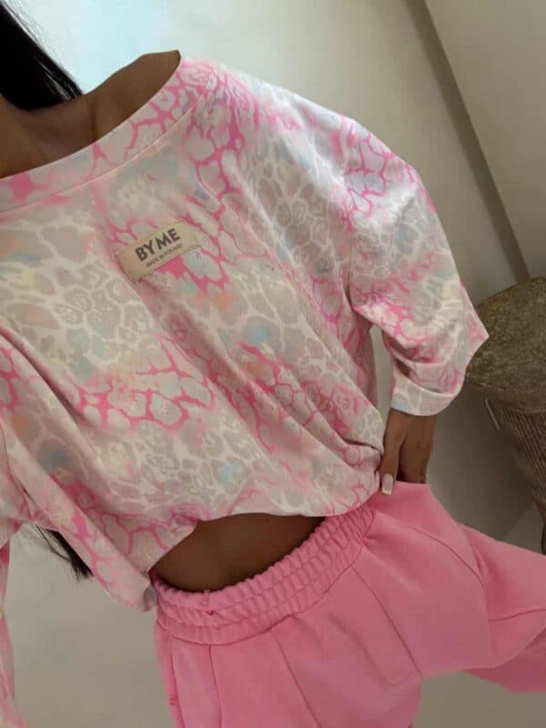 Bluzka MARMARIS print panterka - szaro-różowa