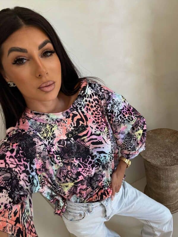 Bluzka MARMARIS print panterka - czarno-multi