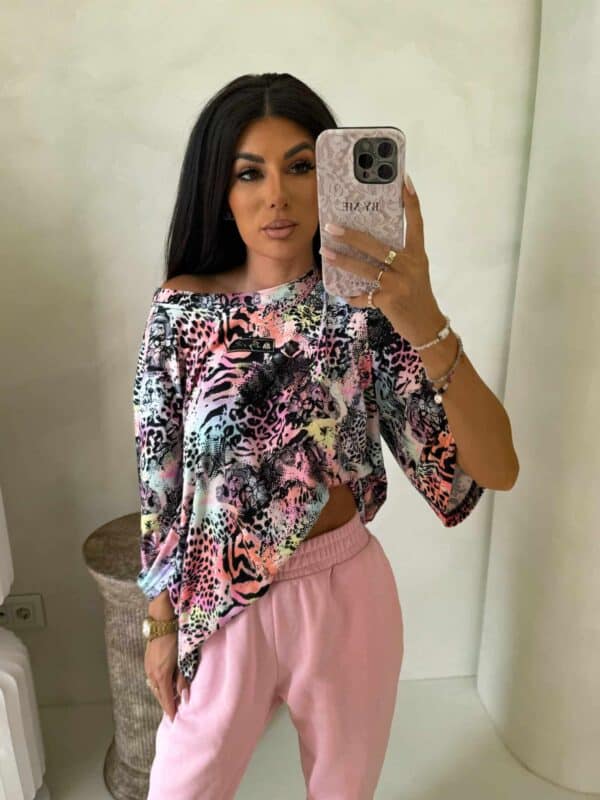 Bluzka MARMARIS print panterka - czarno-multi