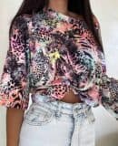 Bluzka MARMARIS print panterka - czarno-multi