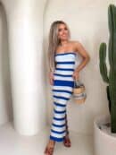 Sukienka SPAIN pasy - niebieskie Sukienka SPAIN pasy - niebieskie