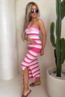 Sukienka SPAIN pasy - różowe