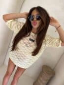 Bluzka MARMARIS koronka print little flowers – bananowa Bluzka MARMARIS koronka print little flowers – bananowa