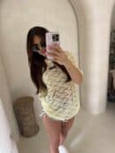 Bluzka MARMARIS koronka print little flowers – bananowa Bluzka MARMARIS koronka print little flowers – bananowa