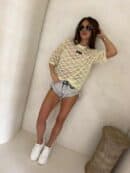 Bluzka MARMARIS koronka print little flowers – bananowa Bluzka MARMARIS koronka print little flowers – bananowa