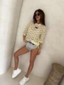 Bluzka MARMARIS koronka print little flowers – bananowa Bluzka MARMARIS koronka print little flowers – bananowa