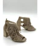 Sandały EXQUISITE-1499-almond welur