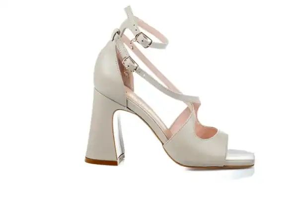 Sandały Visconi nude skóra lakierowana wz.7605