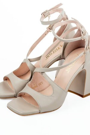 Sandały Visconi nude skóra lakierowana wz.7605