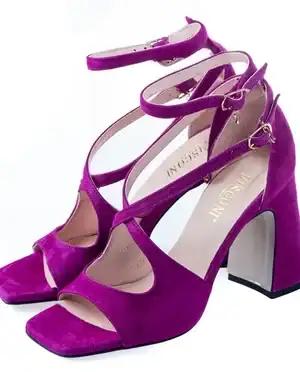 Sandały Visconi fuksja zamsz wz.7605